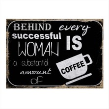 Bedeko Başarılı Kadının Kahvesi Art Mdf Poster 50 cm x 70 cm