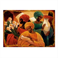 Bedeko Afrikalı Kadınlar Modern Mdf Tablo 50 cm x 70 cm