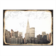 Bedeko Şehir Manzarası Modern Ahşap Tablo 50 cm x 70 cm