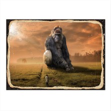 Bedeko Iri Goril Tasarım Ahşap Tablo 50 cm x 70 cm