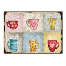 Bedeko Renkli Bardaklar Hediyelik Mdf Tablo 50 cm x 70 cm