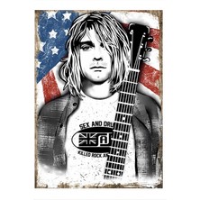 Kurt Cobain Model Ahşap Tablo 50 cm x 70 cm