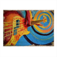Bedeko Bas Gitarist Tasarım Ahşap Tablo 50 cm x 70 cm