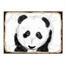 Bedeko Panda Tasarım Ahşap Tablo 50 cm x 70 cm