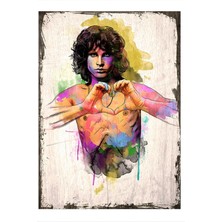 Jim Morrison Kalp Figürü Desenli Mdf Tablo 50 cm x 70 cm