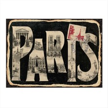 Bedeko Paris Temalı  Tasarım Mdf Tablo 50 cm x 70 cm