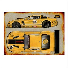 Bedeko Sarı Yarış Arabası Art Mdf Tablo 50 cm x 70 cm