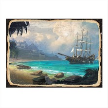 Bedeko Gemi ve Filika Tasarım Ahşap Tablo 50 cm x 70 cm