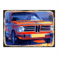 Bedeko Turuncu Klasik Bmw Dekoratif Ahşap Tablo 50 cm x 70 cm