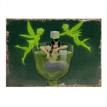 Bedeko Yeşil Peri Tasarım Ahşap Tablo 50 cm x 70 cm