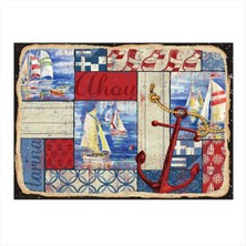 Bedeko Kırk Yama Deniz Temalı Hediyelik Ahşap Tablo 50 cm x 70 cm