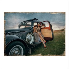 Bedeko Klasik Araba Model Mdf Tablo 50 cm x 70 cm