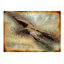 Bedeko Uçan Kartal Modern Ahşap Tablo 50 cm x 70 cm