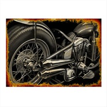 Bedeko Motosiklet Dekoratif Ahşap Tablo 50 cm x 70 cm