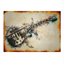 Bedeko Elektro Gitar Dekoratif Mdf Tablo 50 cm x 70 cm