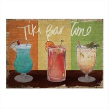 Bedeko Kokteyller Desenli Ahşap Tablo 50 cm x 70 cm