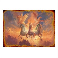 Bedeko Unikorn Boynuzlu Atlar Art Mdf Tablo 50 cm x 70 cm