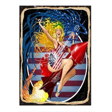 Bedeko Gitar Çalan Pin Up Kızı Dekoratif Mdf Tablo 50 cm x 70 cm