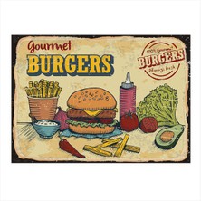 Bedeko  hamburger Menüsü Mdf Tablo 50 cm x 70 cm