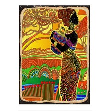 Bedeko Afrika Temalı Hediyelik Ahşap Tablo 50 cm x 70 cm