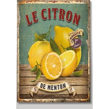 Bedeko Ahşap Tablo 50 cm x 70 cm Taze Limon Afişi Tarz