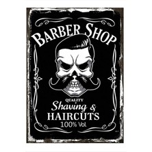 Bedeko Ahşap Tablo 50 cm x 70 cm Kuaför Dükkanı Afiş