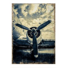 Bedeko Uçak Pervanesi Art Mdf Poster 50 cm x 70 cm