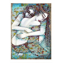 Bedeko Sarılan Sevgililer Mdf Poster 50 cm x 70 cm