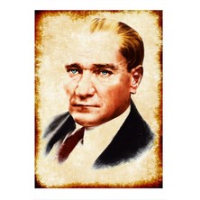 Bedeko Ahşap Tablo Retro Mustafa Kemal Atatürk