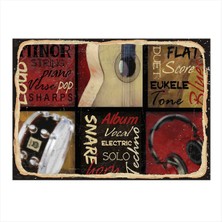 Bedeko Müzik Temalı Hediyelik Ahşap Tablo 50 cm x 70 cm