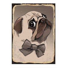 Bedeko Sevimli Pug Cinsi Köpek Model Mdf Tablo 50 cm x 70 cm