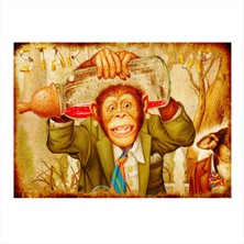 Bedeko Sevimli Maymun Hediyelik Mdf Tablo 50 cm x 70 cm