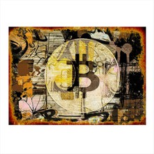 Bedeko Bitcoin Model Ahşap Tablo 50 cm x 70 cm