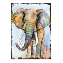 Bedeko Ahşap Tablo 50 cm x 70 cm Fil Resmi