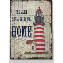 Bedeko Ahşap Tablo 50 cm x 70 cm Deniz Feneri Tarz