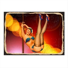 Bedeko Halat ve Pin Up Kızı Art Mdf Tablo 50 cm x 70 cm