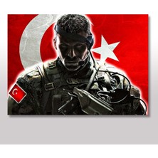 Bedeko Ahşap Tablo Bordobereli Türk Askeri Görseli