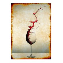 Bedeko Şarap Kadehi Dekoratif Ahşap Tablo 50 cm x 70 cm