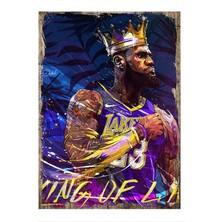 Bedeko King Of La: Lebron James Dekoratif Mdf Tablo 50 cm x 70 cm