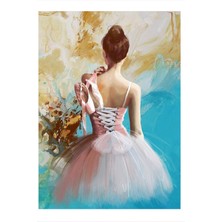 Bedeko Ahşap Tablo 50 cm x 70 cm Pembe Balerin Tual