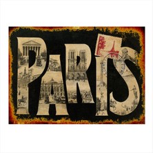 Bedeko Paris Temalı  Desenli Mdf Tablo 35 cm x 50 cm