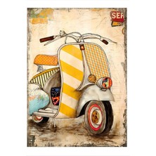 Küçük Motor Hediyelik Mdf Tablo 35 cm x 50 cm