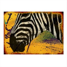 Bedeko Sarı Fon Zebra Modern Mdf Tablo 35 cm x 50 cm