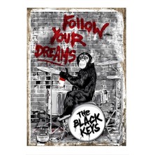 Goril The Black Keys Dekoratif Ahşap Tablo 35 cm x 50 cm