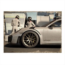 Bedeko Porsche Hediyelik Ahşap Tablo 35 cm x 50 cm
