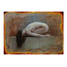 Bedeko Uyuyan Nü Kadın Hediyelik Ahşap Tablo 35 cm x 50 cm