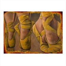 Bedeko Sarı Balerin Ayakkabıları Modern Mdf Tablo 35 cm x 50 cm