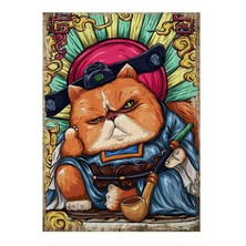 Bedeko Pipo Içen Kedi Art Mdf Tablo 35 cm x 50 cm