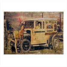 Bedeko Pin Up Kızlar Hediyelik Ahşap Tablo 35 cm x 50 cm