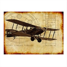 Bedeko Tek Pervaneli Uçak Tasarım Mdf Tablo 35 cm x 50 cm
